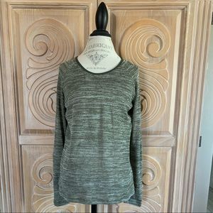 Green Top with Faux Leather Arm Patches & Trim XL